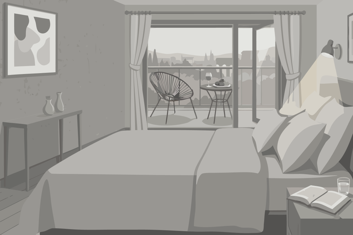 Double Room with Two Double Beds and Pool View - Non-Smoking/First Floor